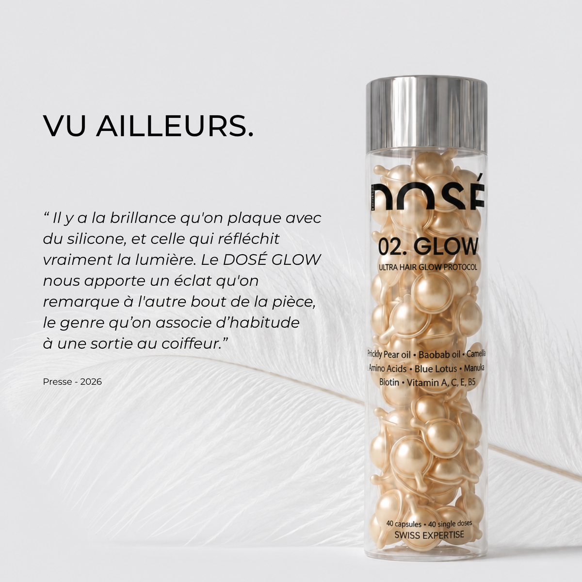 DOSÉ dans la presse — capsules brillance de la marque suisse DOSÉ LAB